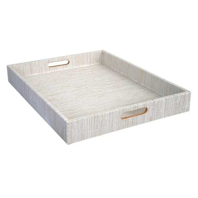 Providence White & Gold Woven Tray