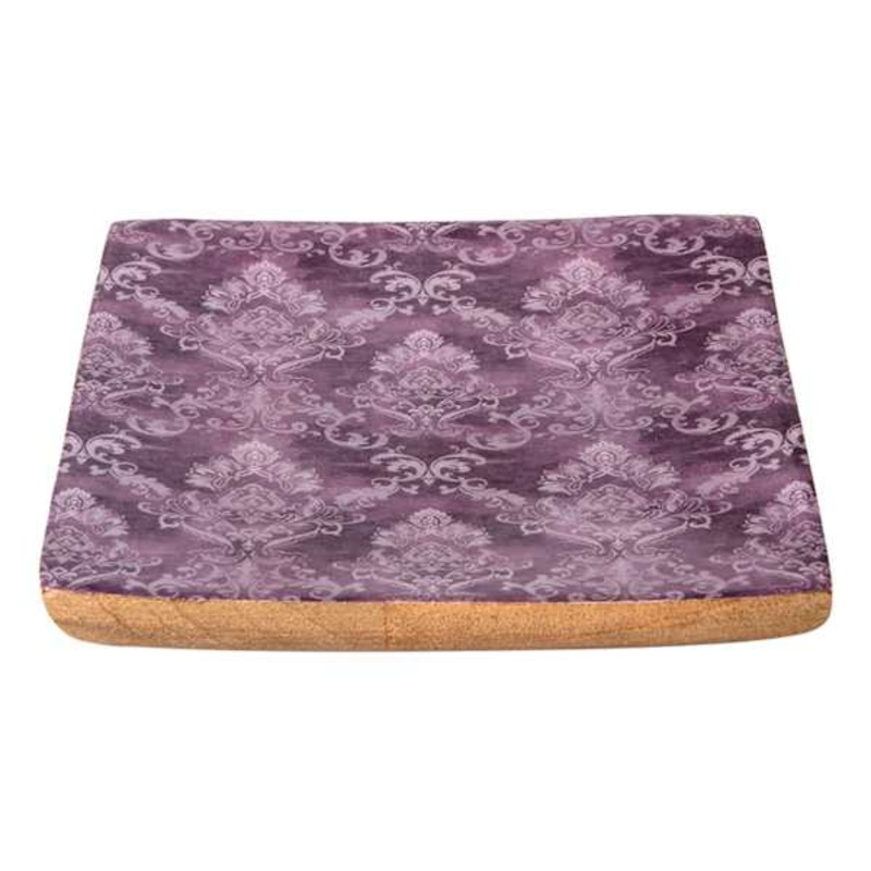 Purple Damask Trinket Tray, 5″