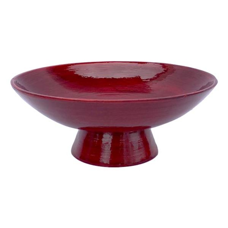 Red Bamboo Bowl, 13.5″