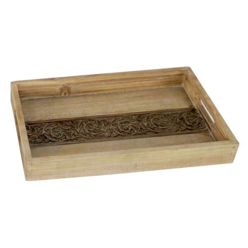 Striped Wood Tray, 16×10