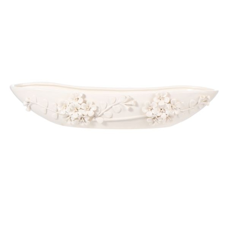 Textured Flower Ceramic Bowl, 22″