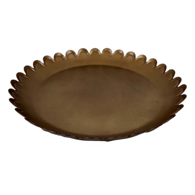 Tracey Boyd Antiqued Brass Platter, 9″