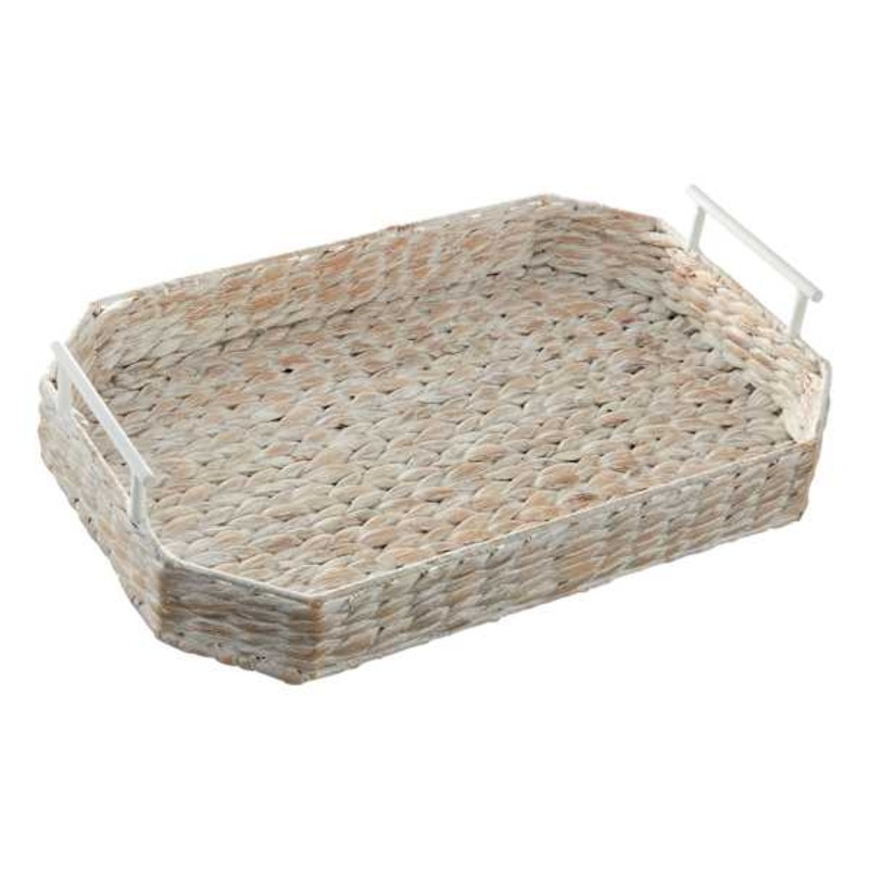 Tracey Boyd Water Hyacinth Decorative Tray, 18″
