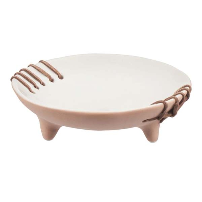 Tracey Boyd White Stitched Ceramic Tray, 5″
