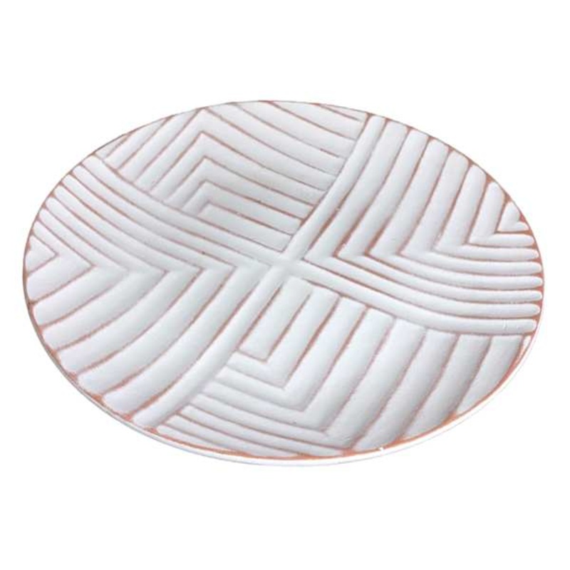 Tracey Boyd White Tribal Ceramic Bowl, 12×2