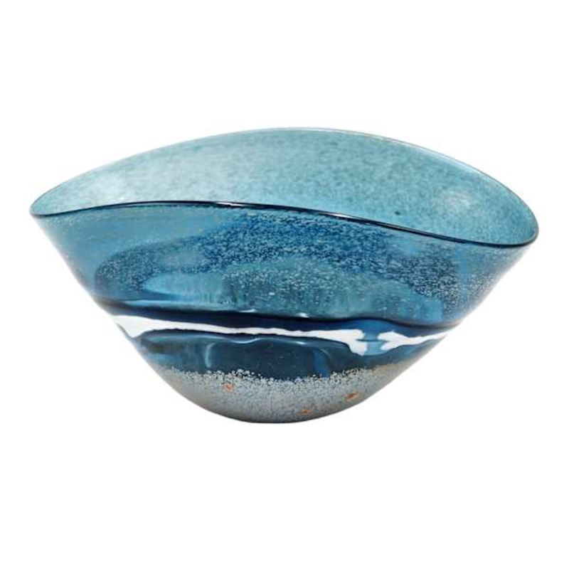 Ty Pennington Blue Art Glass Bowl, 5″