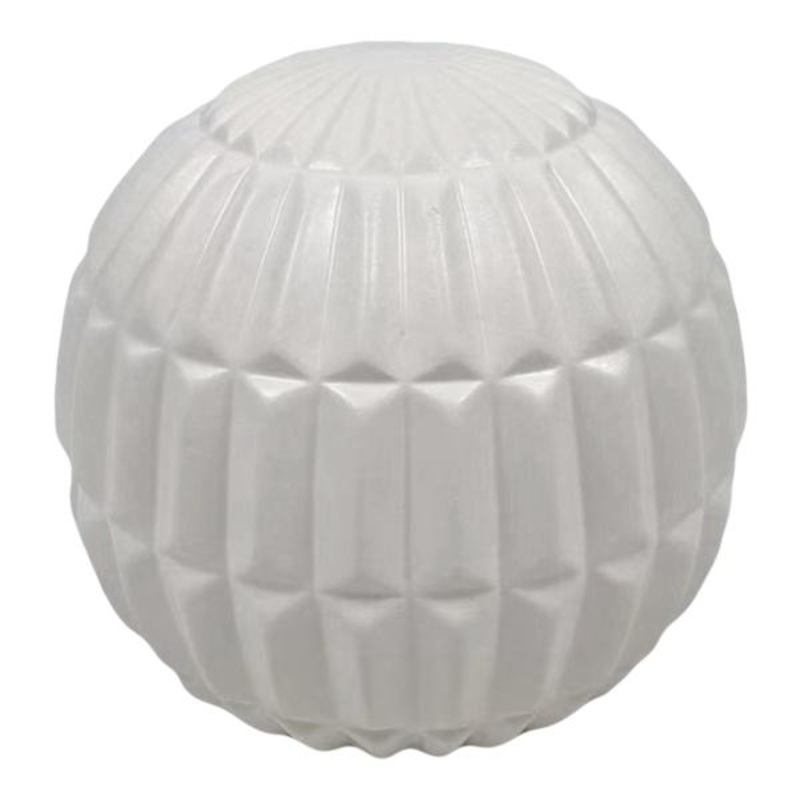 Addison White Modern Abstract Ceramic Sphere, 4″
