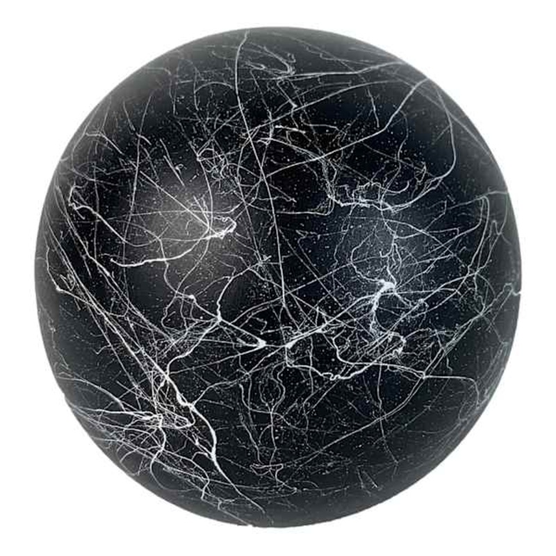 Black Faux Marble Orb, 4″
