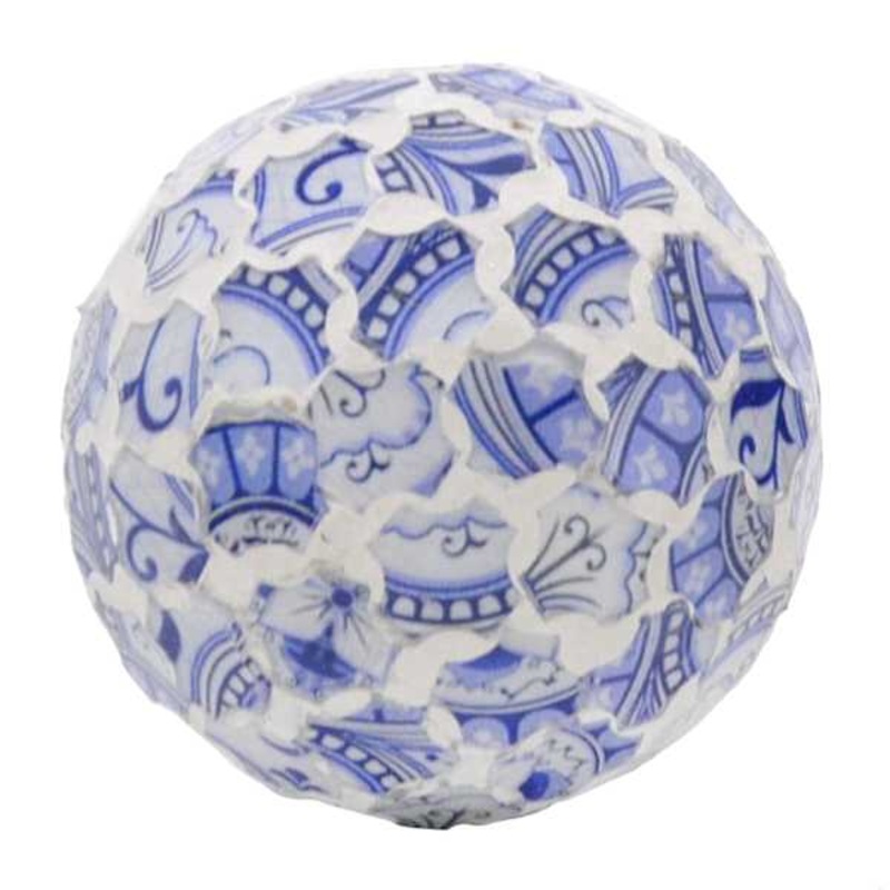 Blue Mosaic Glass Ball, 3″