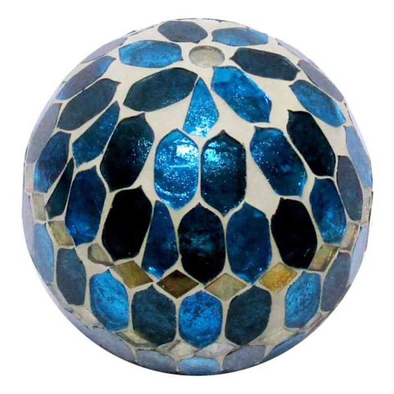 Blue Mosaic Glass Ball, 4″