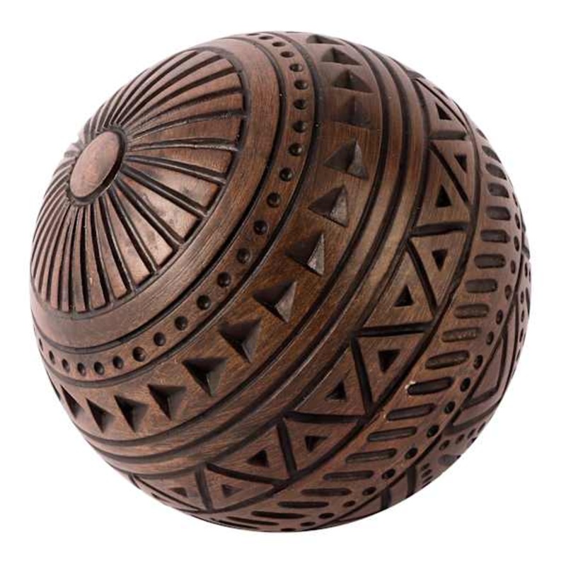 Brown Deco Sphere, 4″