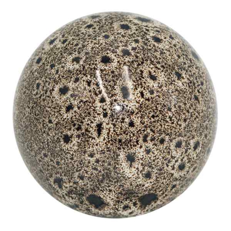 Brown Speckled Ceramic Ball, 4″