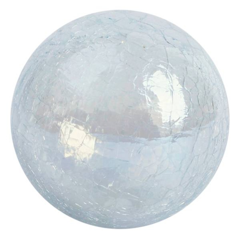 Clear Crackle Glass Ball, 4″