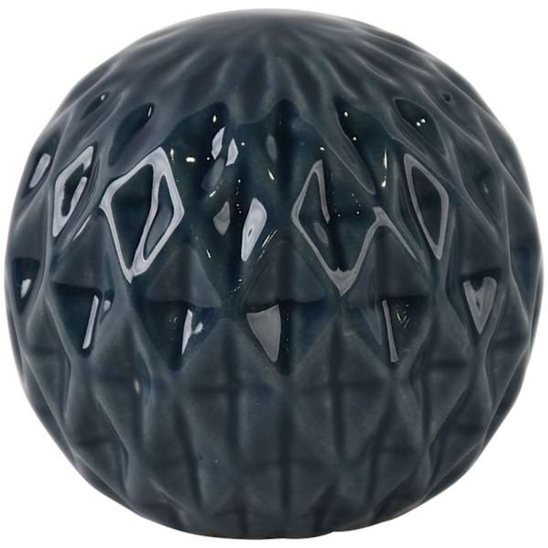 Dark Blue Ceramic Sphere, 4″