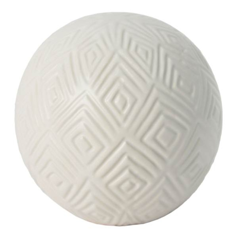 Eileen White Decorative Sphere, 4″