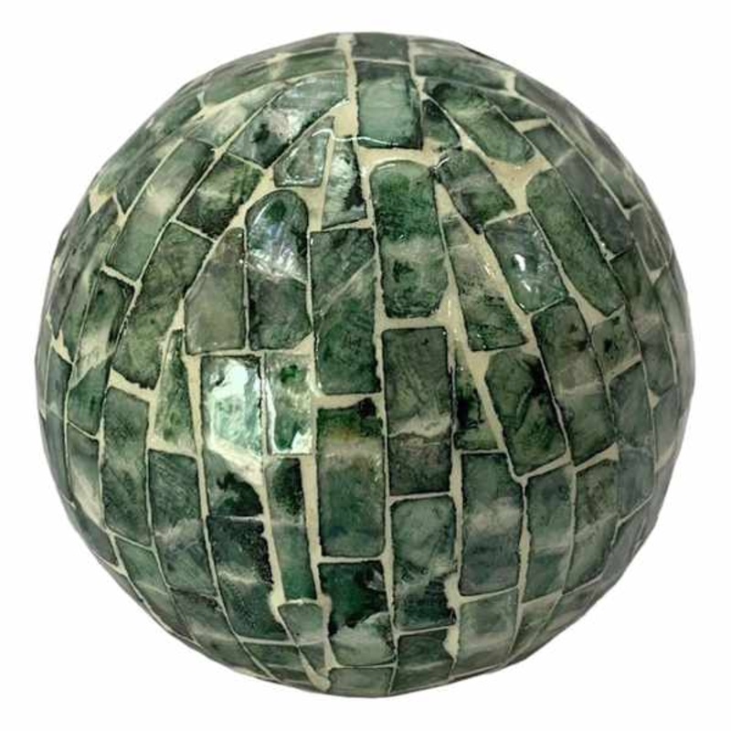 Found & Fable Green Capiz Orb, 4″