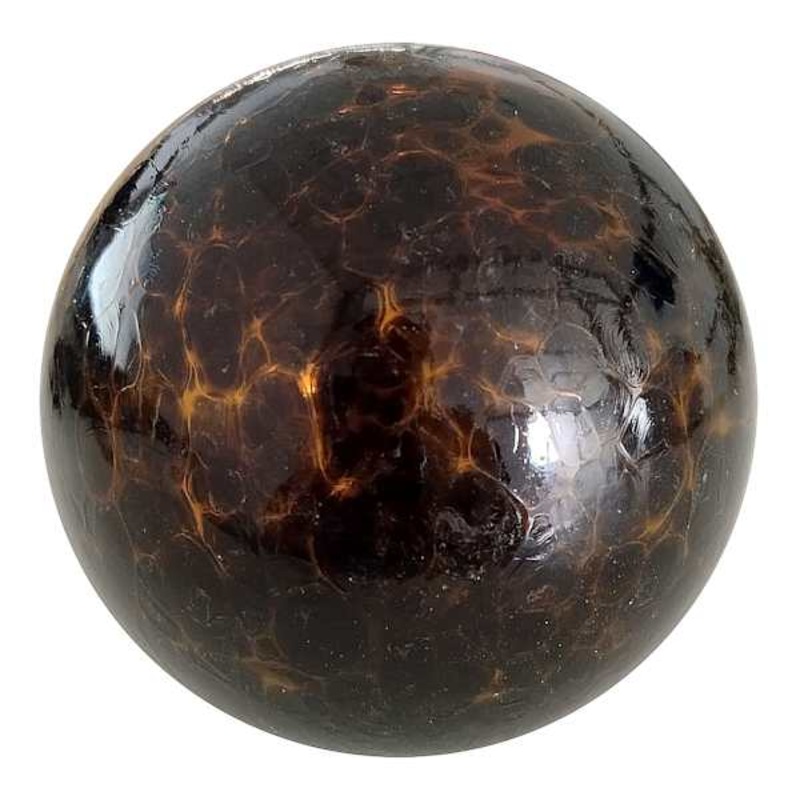 Glass Tortoise Shell Decorative Orb, 4″