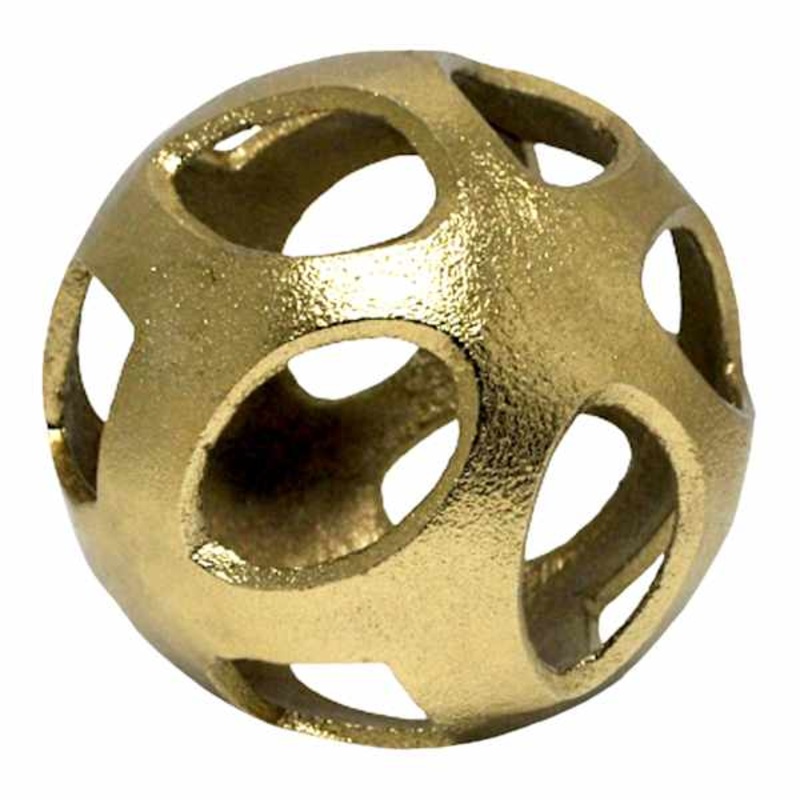 Gold Cutout Sphere, 5″