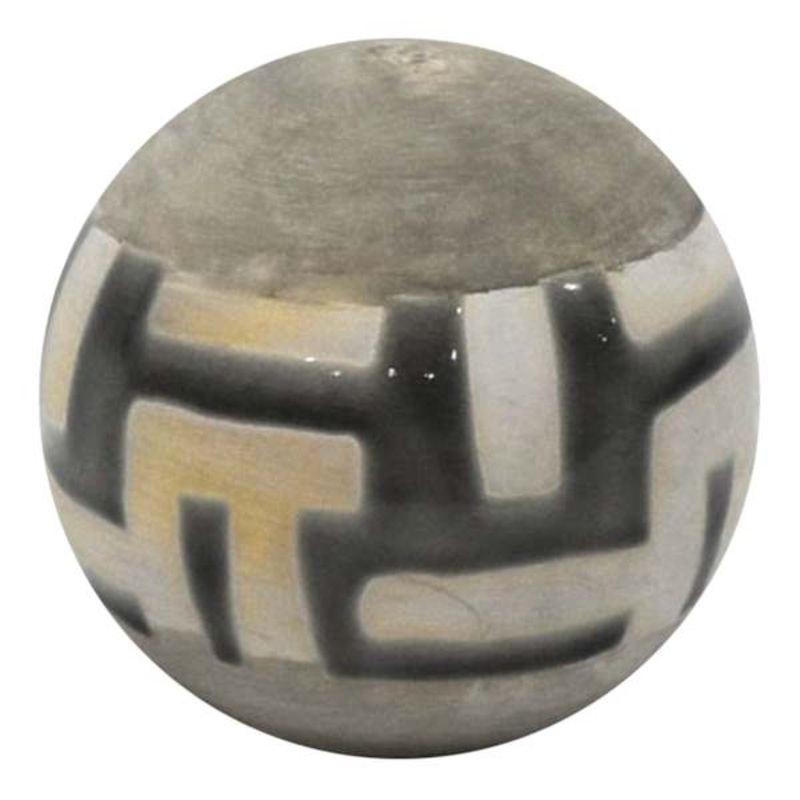 Grey & Black Painted Ceramic Ball, 4″