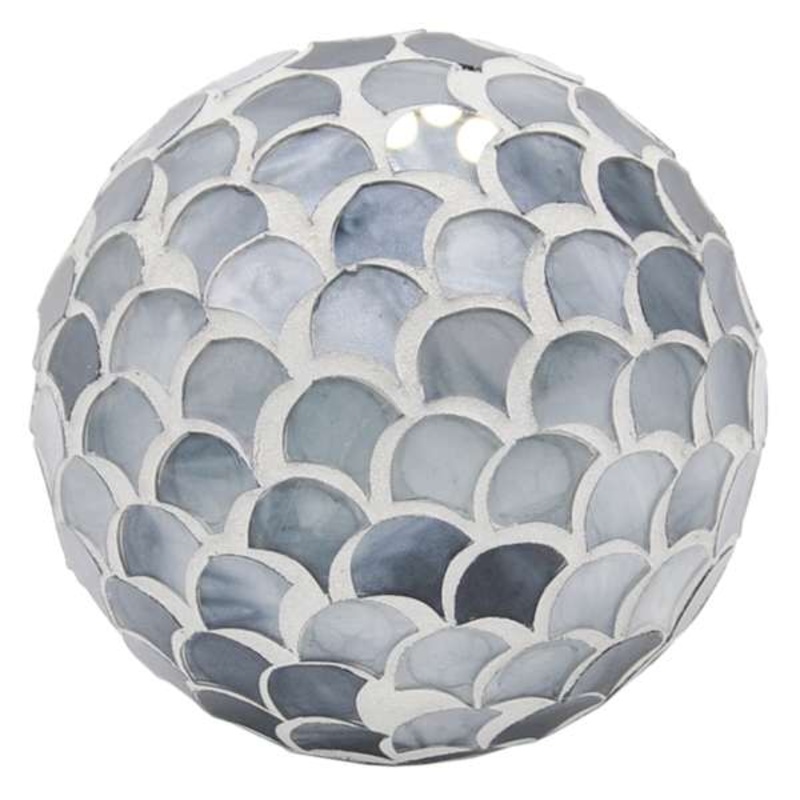 Grey Mosaic Decorative Orb, 4″