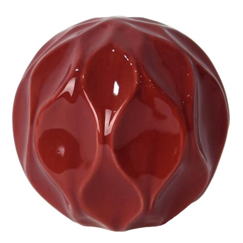 Katherine Red Ceramic Orb, 4″