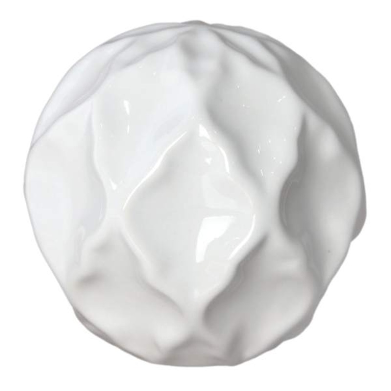 Katherine White Ceramic Orb, 4″