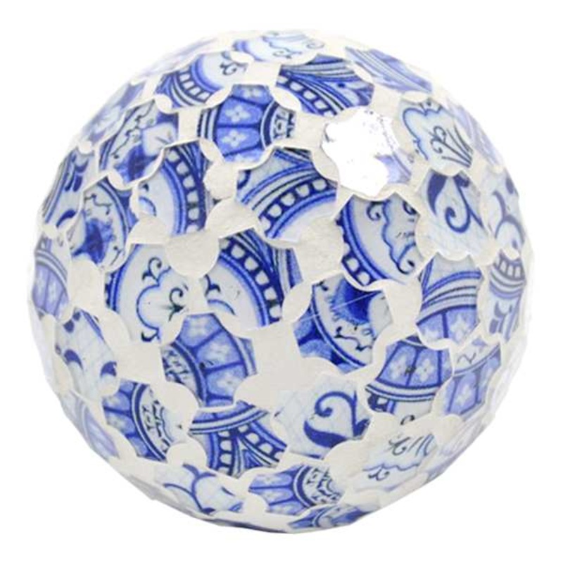 Mosaic Blue Orb, 4″