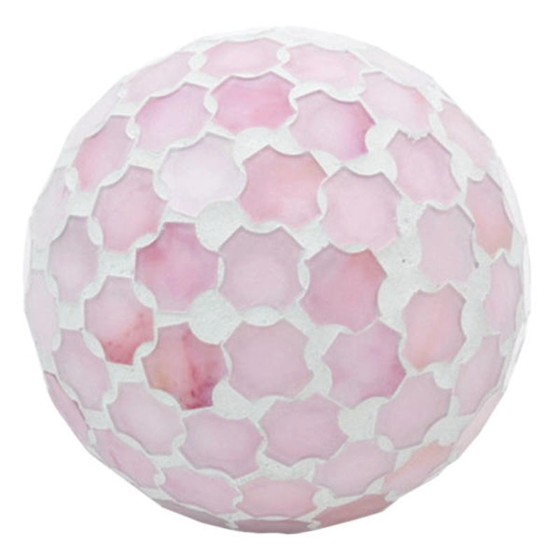 Pink Mosaic Glass Ball, 4″