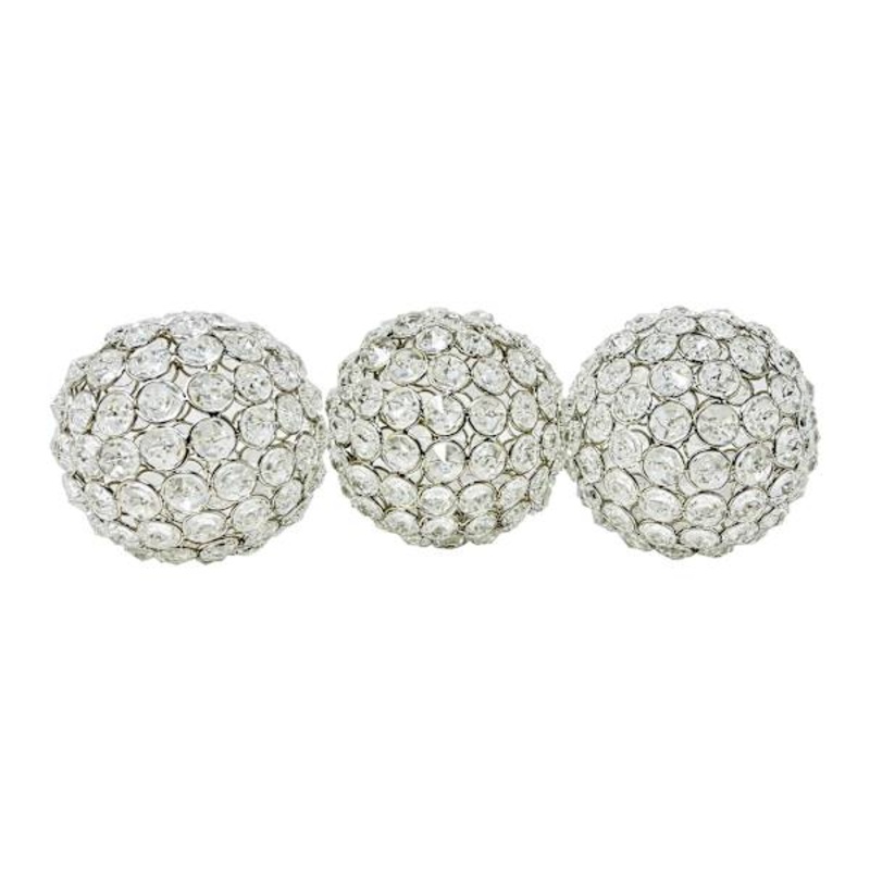 Set of 3 Clear Crystal Orb Set