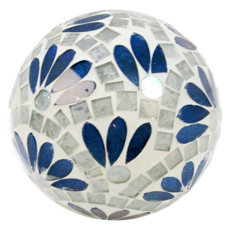 Tracey Boyd Blue Mosaic Glass Ball, 4″