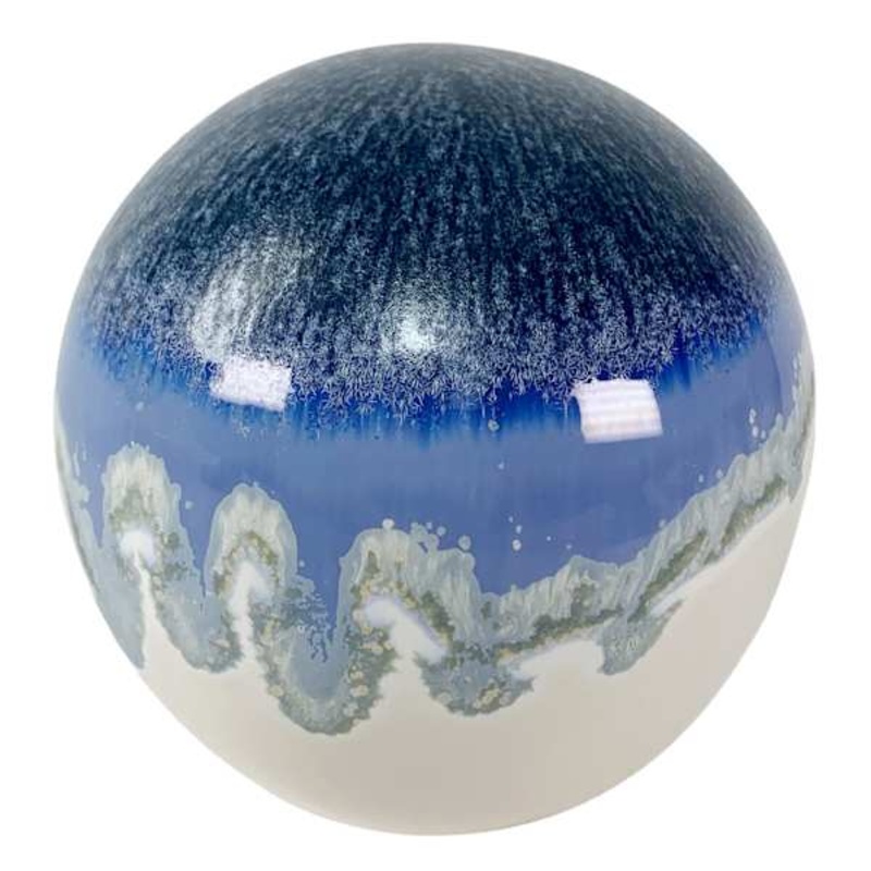 Ty Pennington Blue Glaze Ceramic Orb, 4″