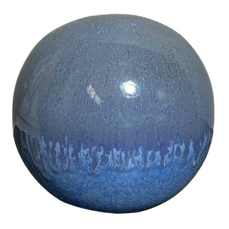 Ty Pennington Blue Reactive Glaze Ceramic Sphere, 4.5″