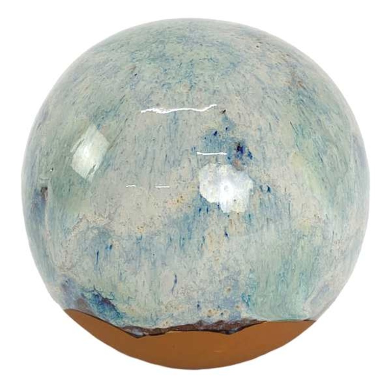 Ty Pennington Blue Reactive Glaze Decorative Orb, 4″