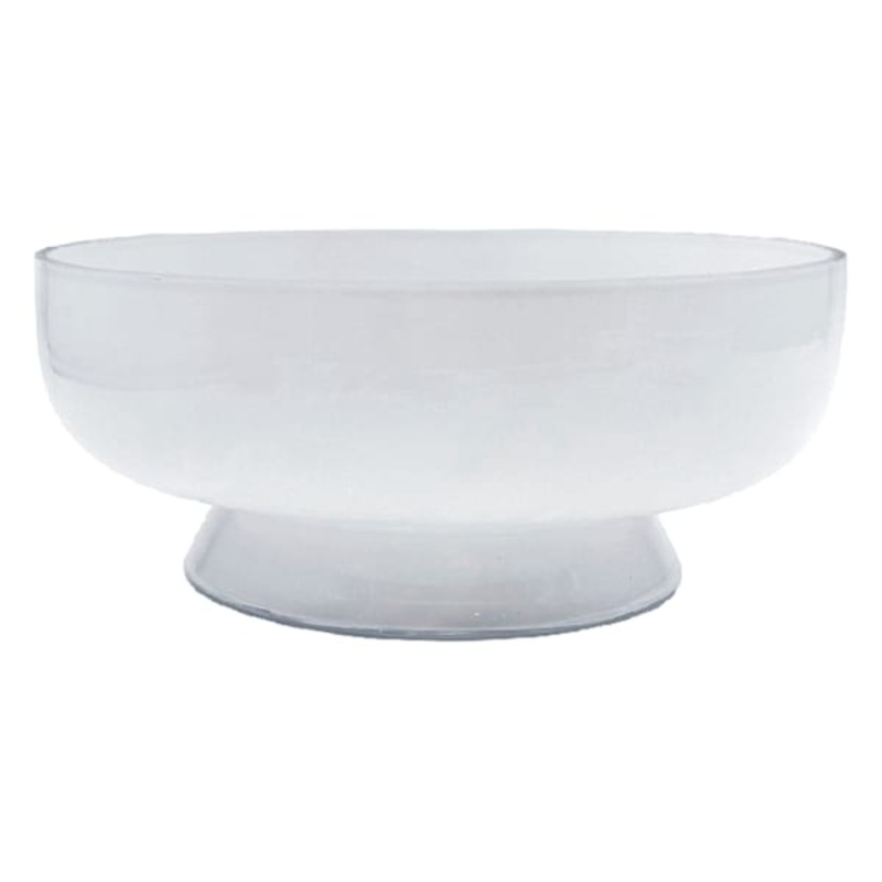 White Frosted Glass Bowl, 9.5″