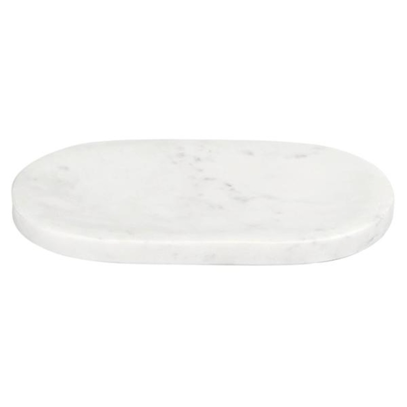 White Marble Oval Serving Tray, 10″