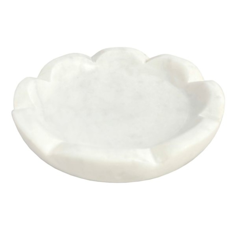 White Marble Trinket Tray, 4.5″
