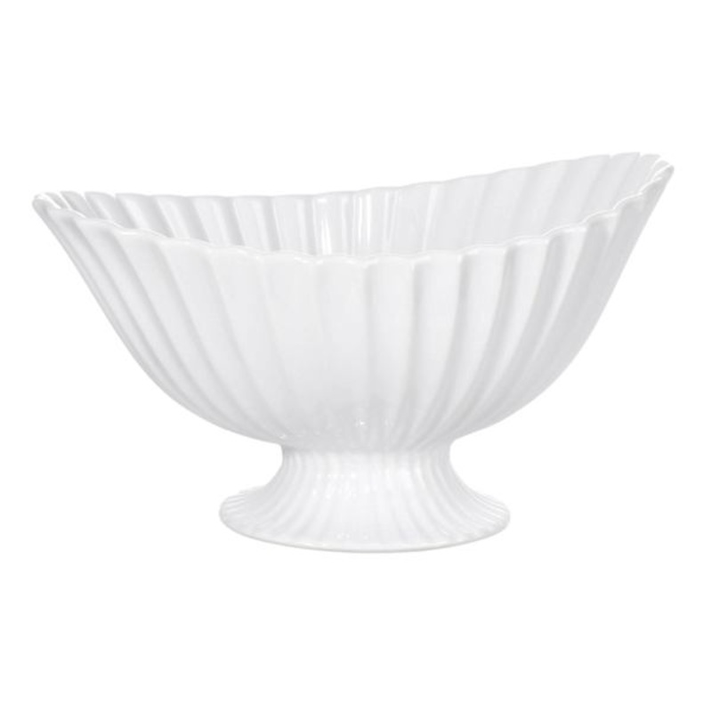 White Ribbed Fluted Bowl, 7″