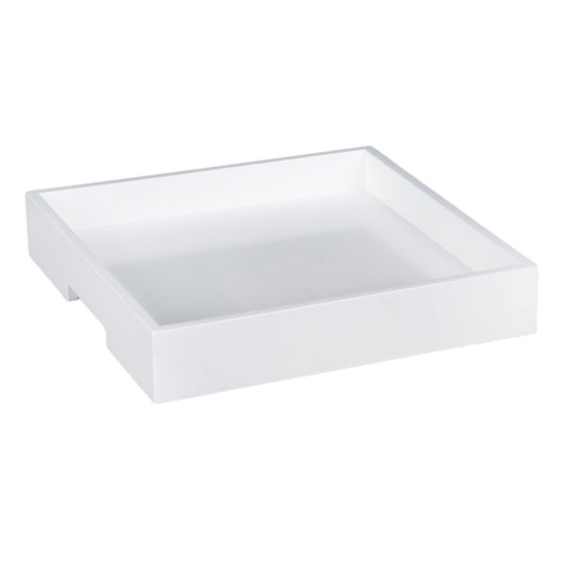 White Square Wooden Decorative Tray, Large