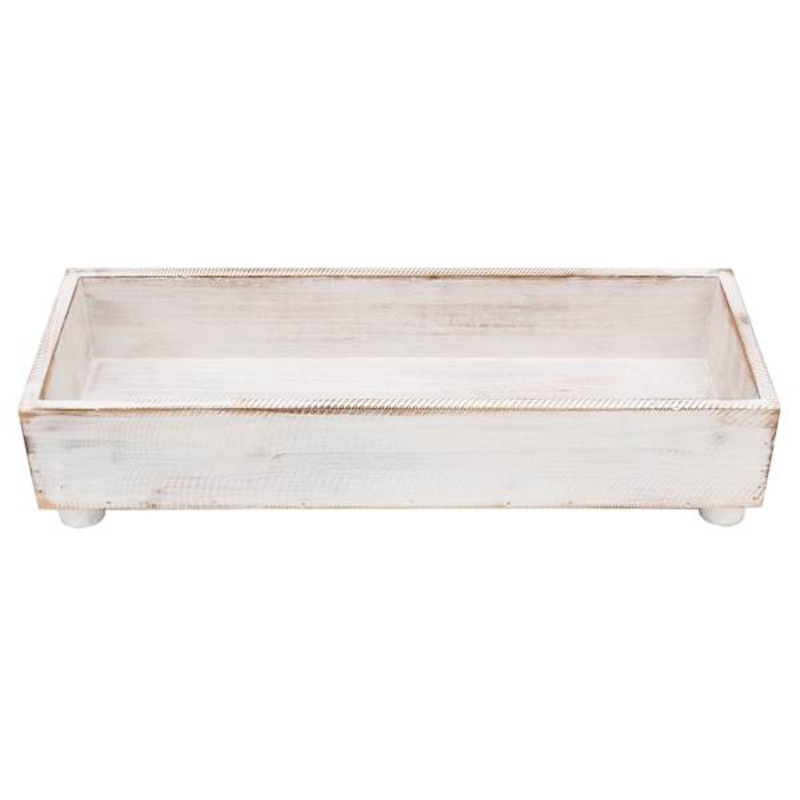 White Wood Tray, 19×7