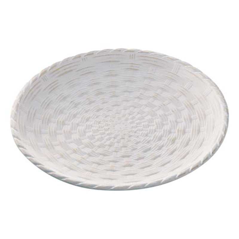 White Woven Decorative Platter, 12″