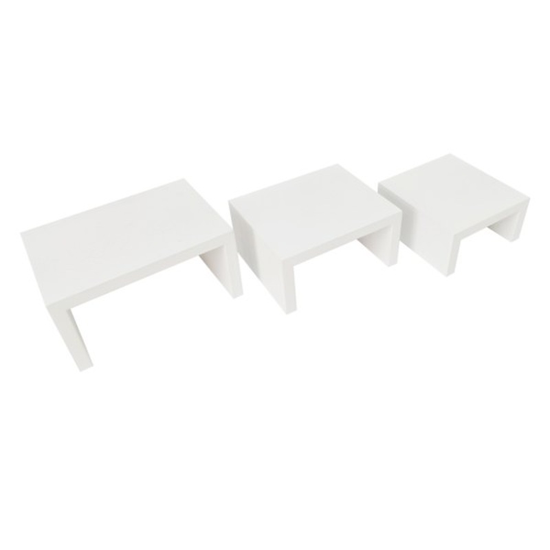 3-Piece White Wood Riser Set