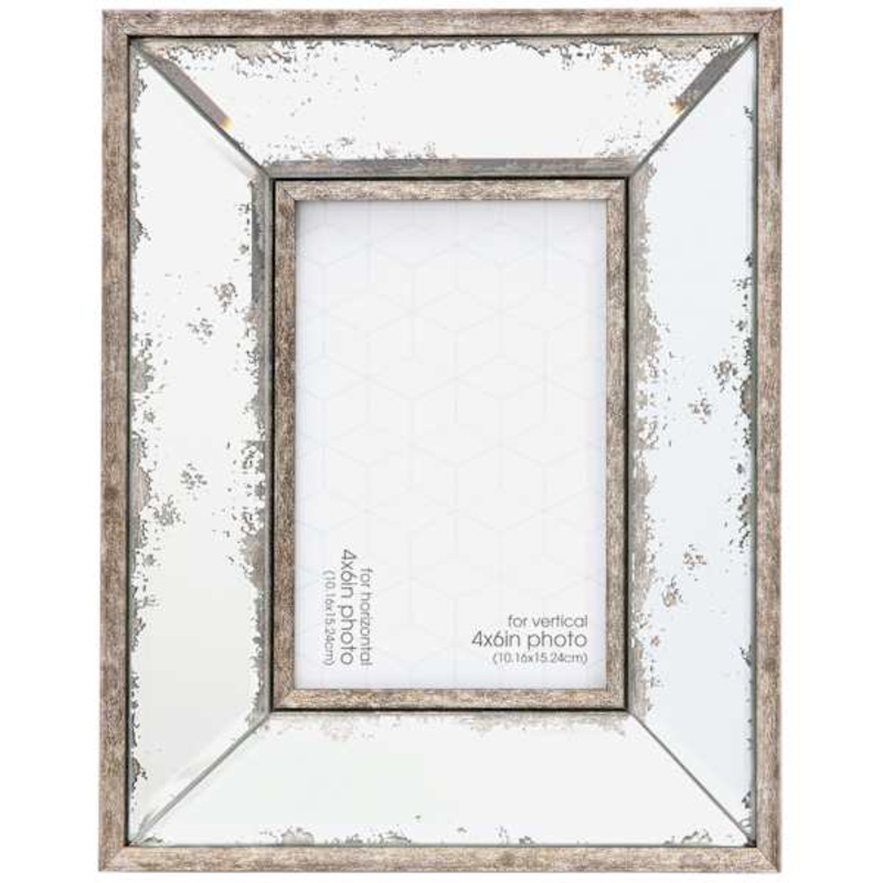 Antiqued Mirror Tabletop Picture Frame, 4×6