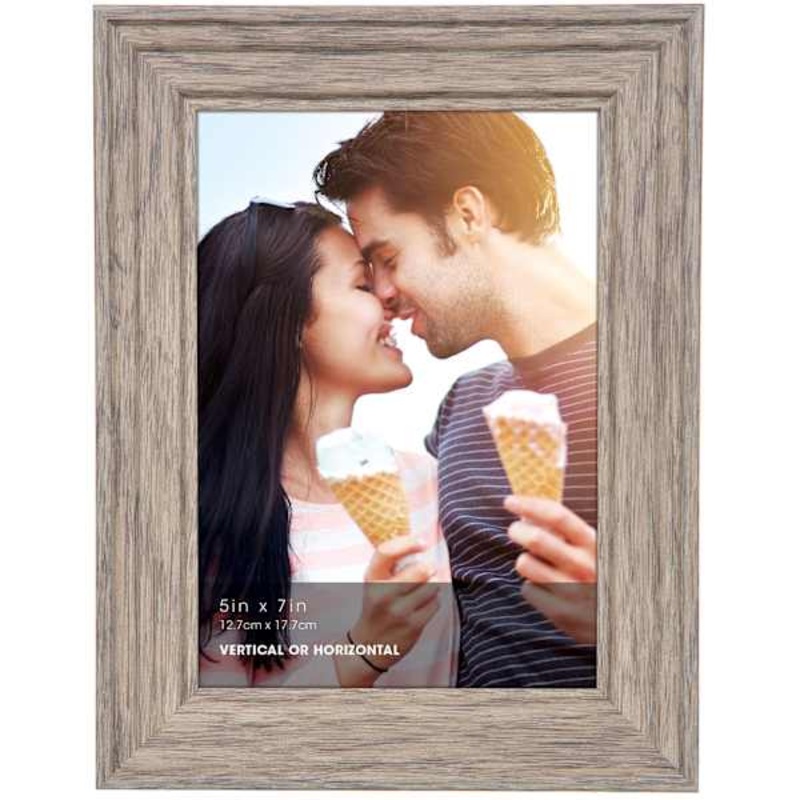 Barnwood Ridged Profile Tabletop Picture Frame, 5×7