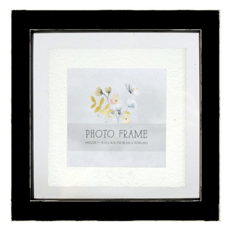 Black Floating Tabletop Picture Frame, 4″