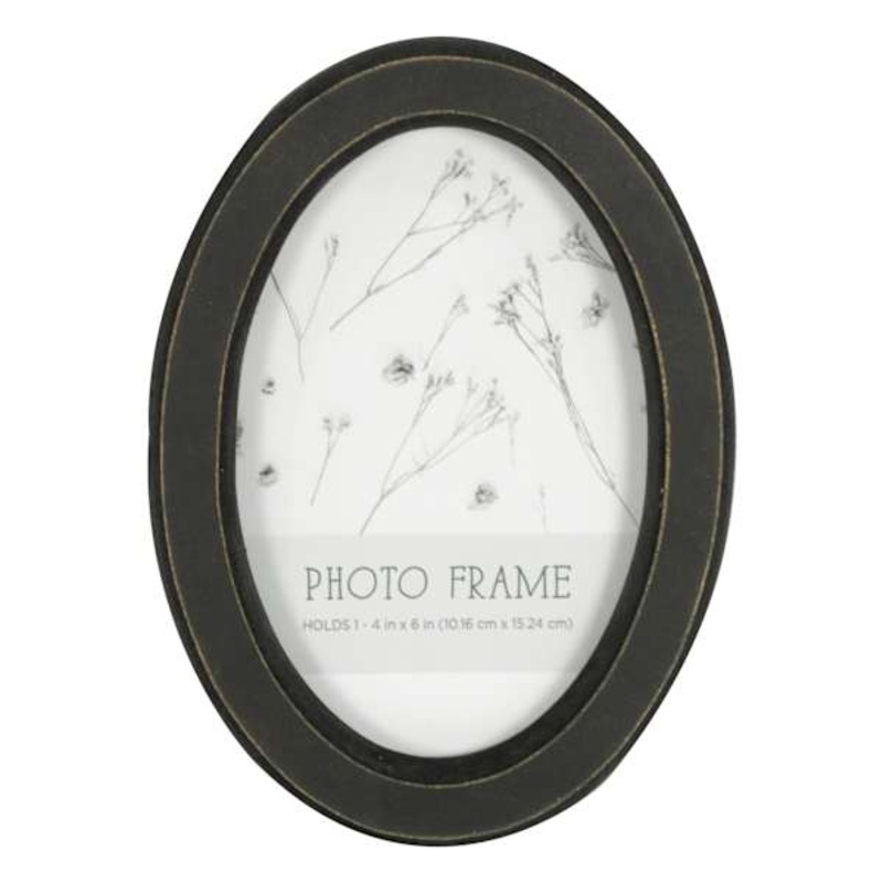 Black Oval Tabletop Picture Frame, 4×6