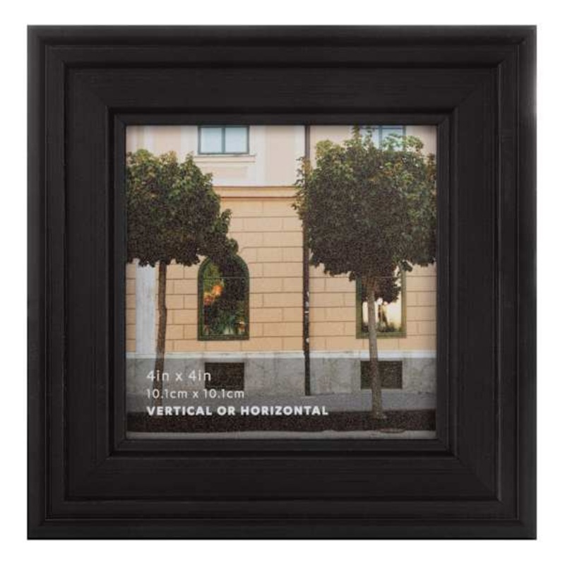 Black Ridged Profile Tabletop Picture Frame, 4×4