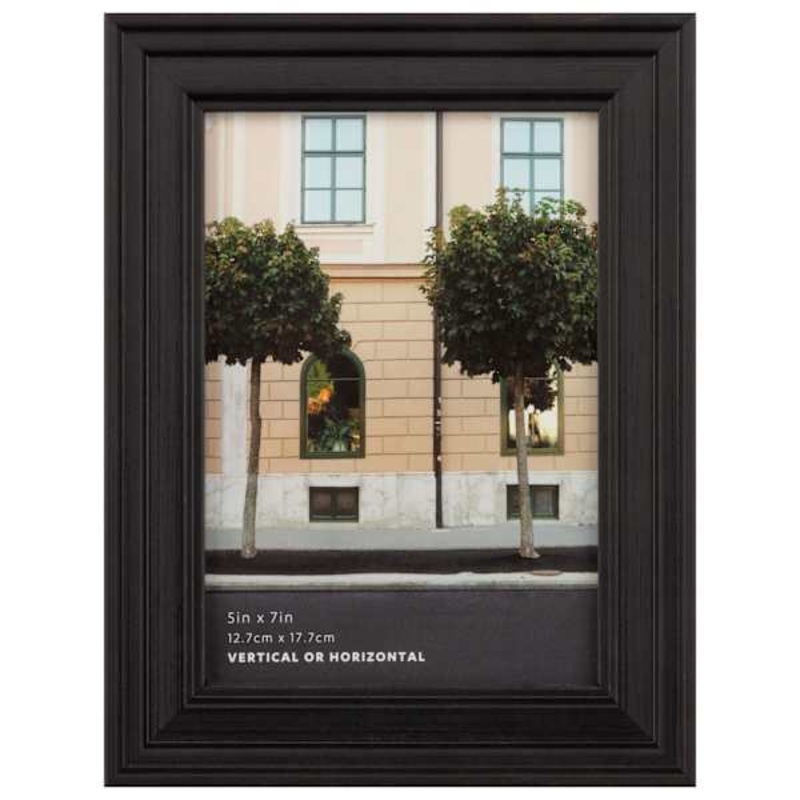 Black Ridged Profile Tabletop Picture Frame, 5×7