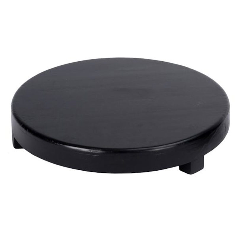 Black Wood Round Riser, 12″