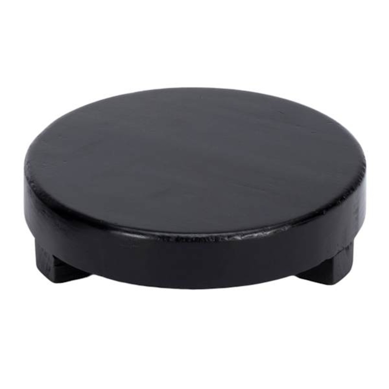 Black Wood Round Riser, 8″