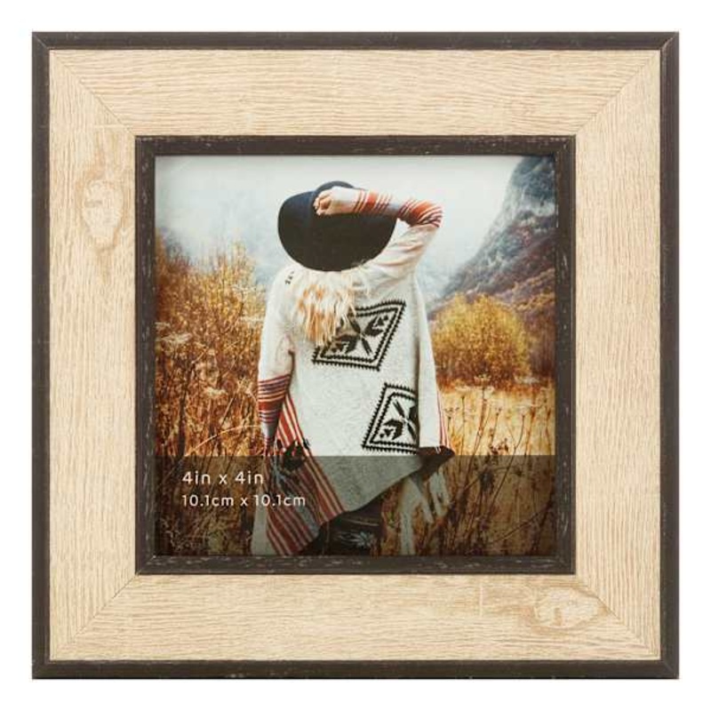 Black & Wood Tabletop Picture Frame, 4″
